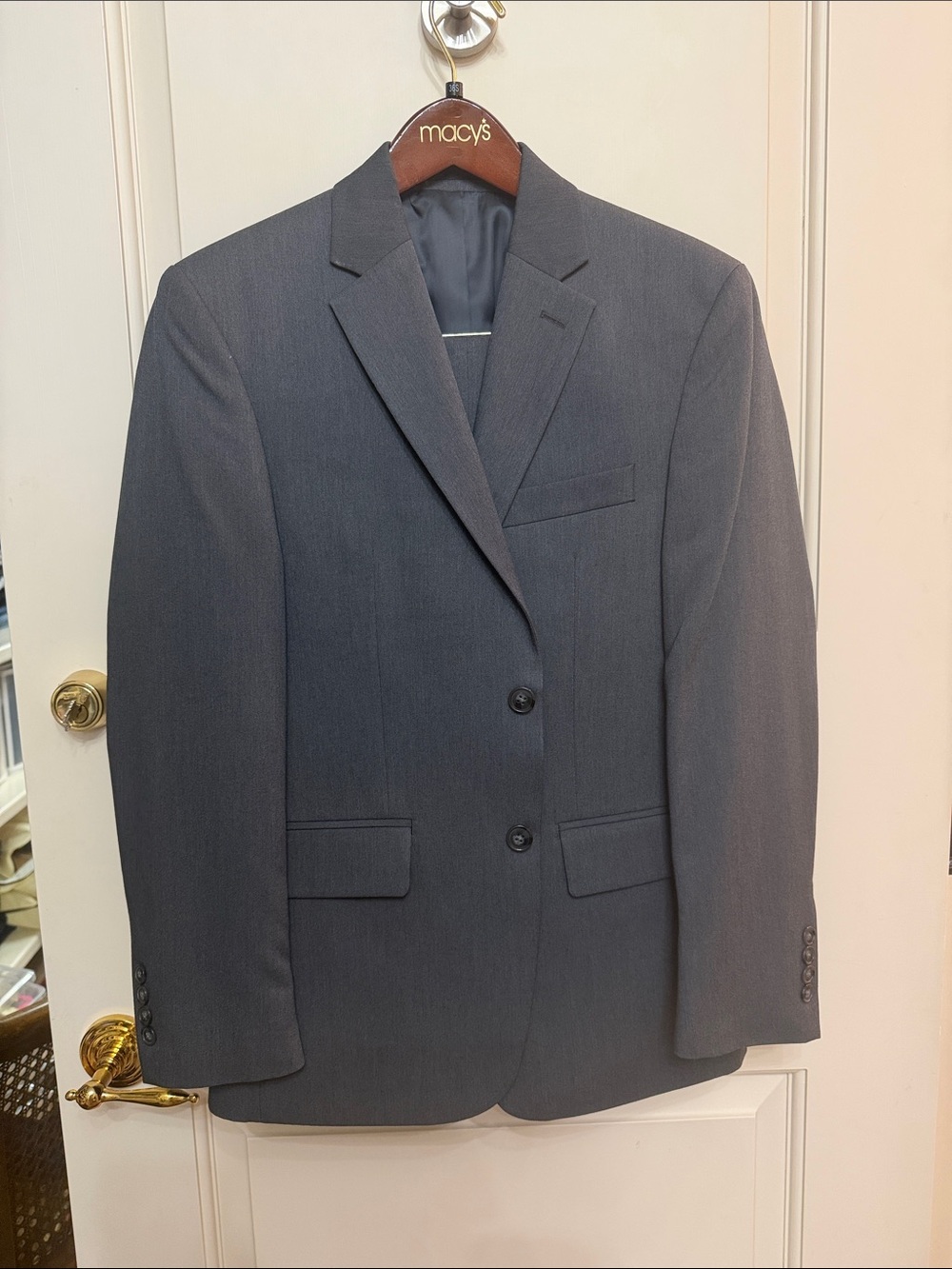 Men's Slate Gray Single-Breasted Suit Jacket